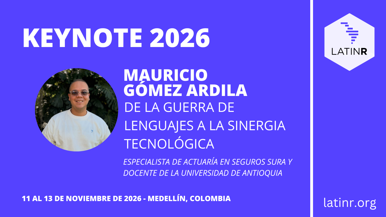 Flyer del keynote de Mauricio Gómez Ardila