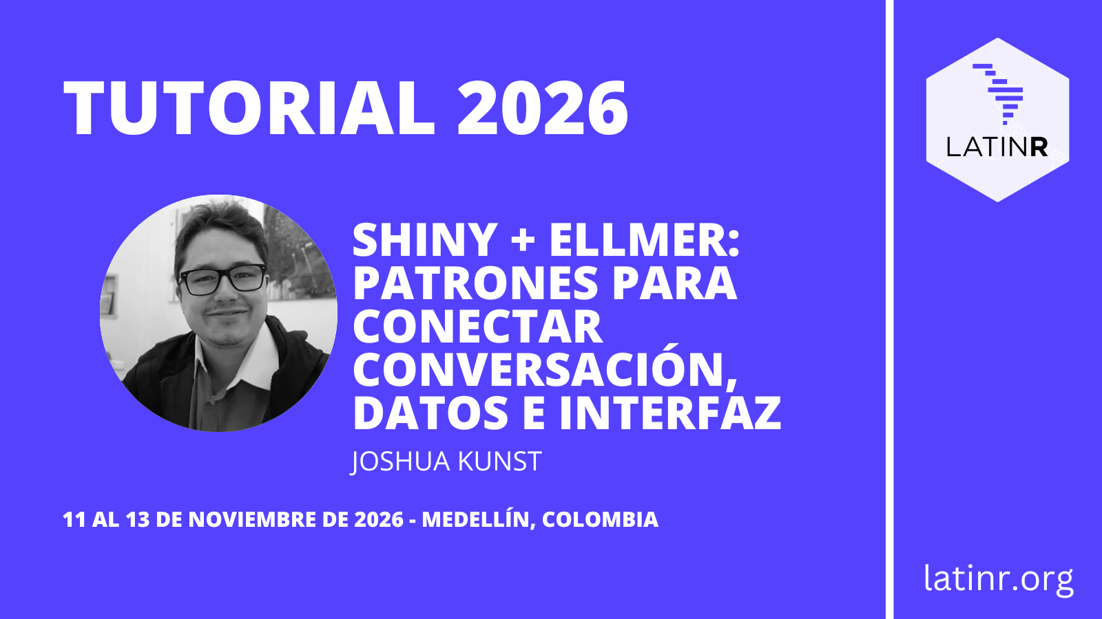 Flyer del tutorial Shiny + ellmer